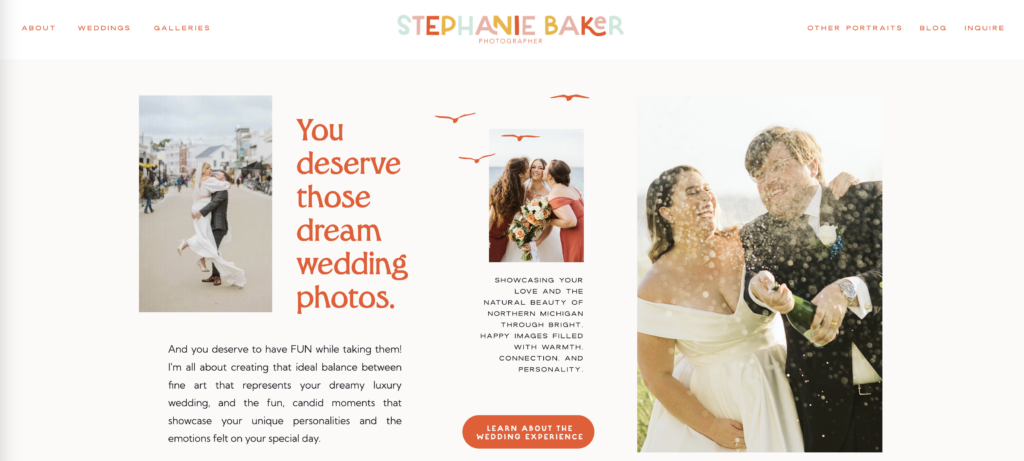 Northern Michigan Wedding Photographer Stephanie Baker Website